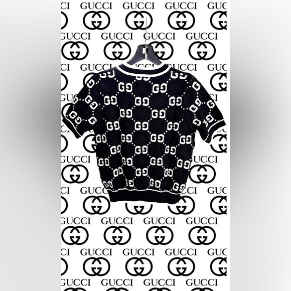 Gucci Monogram Black and White Crewneck Sweater - Picture 3 of 4